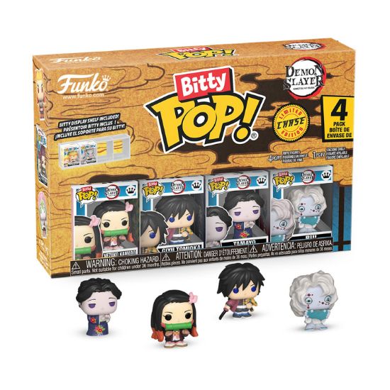 Picture of Funko Bitty Pop! 4-Pack: Demon Slayer- Nezuko Kamado, Giyu Tomioka, Tamayo, Rui*  Vinyl Figures