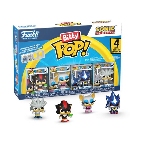 Picture of Funko Bitty Pop! 4-Pack: Sonic The Hedgehog - Shadow with Emerald, Rouge, Neo Metal Sonic, Silver Vinyl Figures