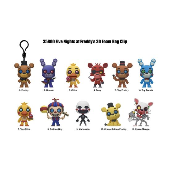 Picture of Monogram: Five Nights at Freddy's (Series1) 3D Foam Bag Clips Figures (35800)