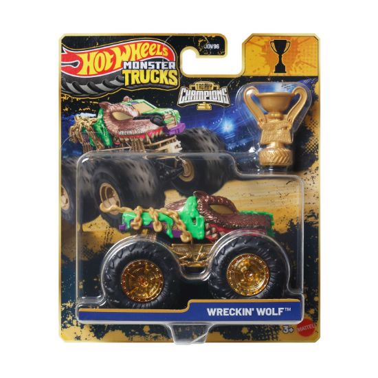 Picture of Mattel Hot Wheels Monster Trucks: Trophy Champions - Wreckin Wolf Vehicle (JMV65)