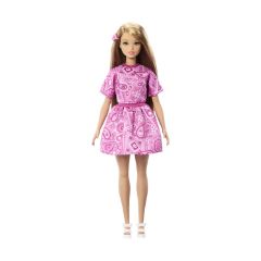 Picture of Mattel Barbie: Style - Barbie Fashionistas Doll with Blonde Hair, Wearing Pink Paisley Skirt & Pink Paisley Shirt #249 (JJN62)