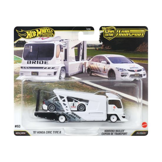 Picture of Mattel Hot Wheels Premium: Car Culture Team Transport – Hw Honda Civic Type-R & Kousoku Hauler Vehicles (JHX94)