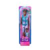 Picture of Mattel Barbie: Style - Ken Fashionistas Doll with Dark Skin, Lavendar Shorts with Turquoise & Lavender Argyle Shirt #253 (JJN67)
