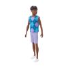 Picture of Mattel Barbie: Style - Ken Fashionistas Doll with Dark Skin, Lavendar Shorts with Turquoise & Lavender Argyle Shirt #253 (JJN67)