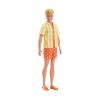 Picture of Mattel Barbie: Style - Ken Fashionistas Doll with Blond Hair, Yellow Polka-Dot Board Shorts with Yellow & White Striped Shirt #252 (JJN66)
