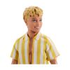 Picture of Mattel Barbie: Style - Ken Fashionistas Doll with Blond Hair, Yellow Polka-Dot Board Shorts with Yellow & White Striped Shirt #252 (JJN66)