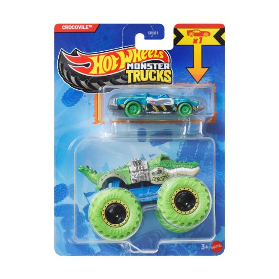 Picture of Mattel Hot Wheels Monster Trucks: Crocovile With Small Car – Die-Cast & Truck Vehicle (JJT63)
