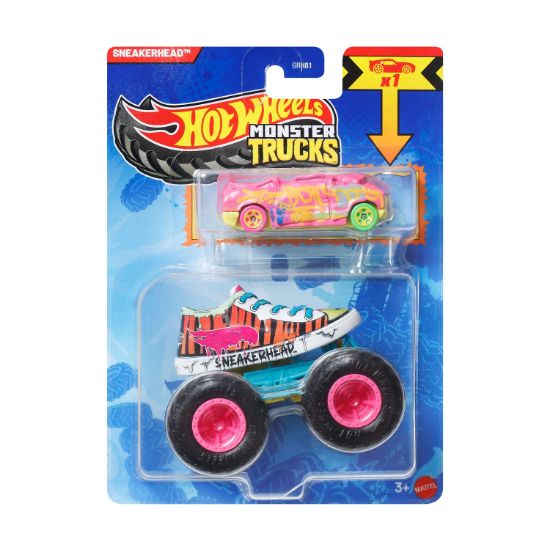 Picture of Mattel Hot Wheels Monster Trucks: Sneakerhead With Small Car – Die-Cast & Truck Vehicle (JJT58)