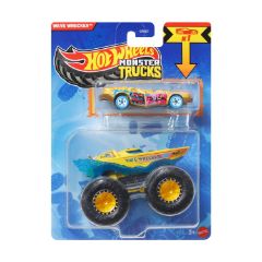 Picture of Mattel Hot Wheels Monster Trucks: Wave Wrecker With Small Car – Die-Cast & Truck Vehicle (JJT62)