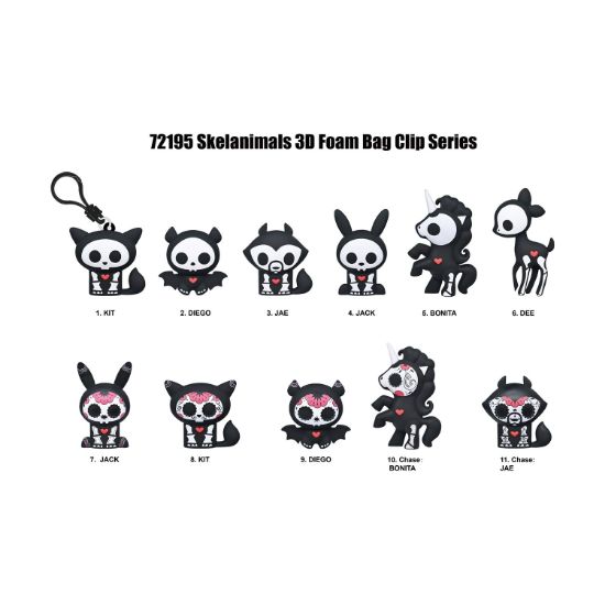 Picture of Monogram: Skelanimals (Series1) 3D Foam Bag Clips Figures (72195)