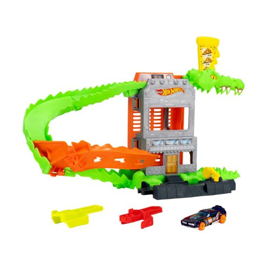 Picture of Mattel Hot Wheels: Tracks With Beasts – Hot Wheels City Croc Pizza Attack (JHL93)