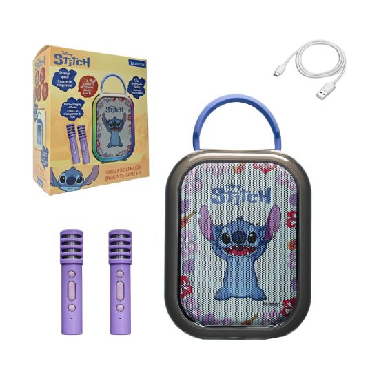 Picture of Lexibook Wireless Speaker with Microphone: Stitch Bluetooth Karaoke with 2 Wireless Microphones (25.BTC030D)