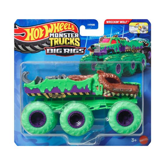 Picture of Mattel Hot Wheels: Monster Trucks Big Rigs - Wreckin' Wolf Vehicle (JHY76)