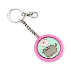 Picture of Carat Shop Pusheen - The Cat Pink & Blue "Hi, Bye" Spinning Keyring (PTCK0108)