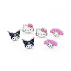Picture of Carat Shop Hello Kitty - Kuromi And My Melody Stud Earring Set (HKES0014)
